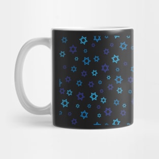 Blue Star of David Pattern Mug